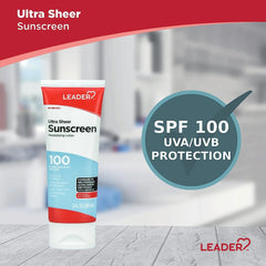 Leader Ultra Sheer Water Resistant SPF 100 Sunscreen Lotion, 3 oz