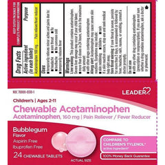 Leader Children's Chewable Acetaminophen Tabs for Pain & Fever Relief, 24ct