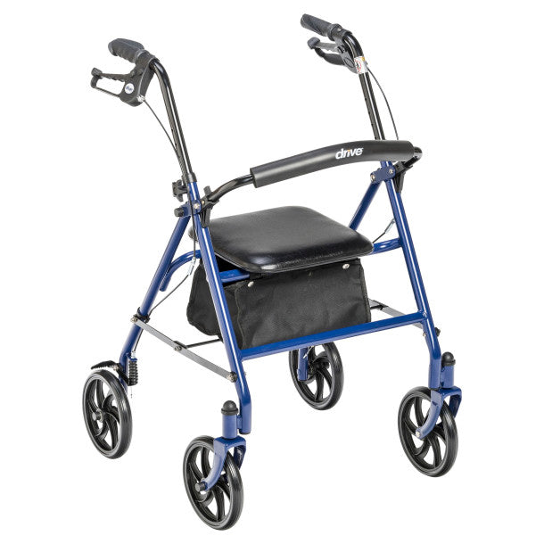 Drive Medical Durable 4 Wheel Rollator with 7.5" Casters