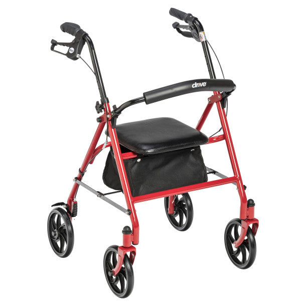 Drive Medical Durable 4 Wheel Rollator with 7.5" Casters