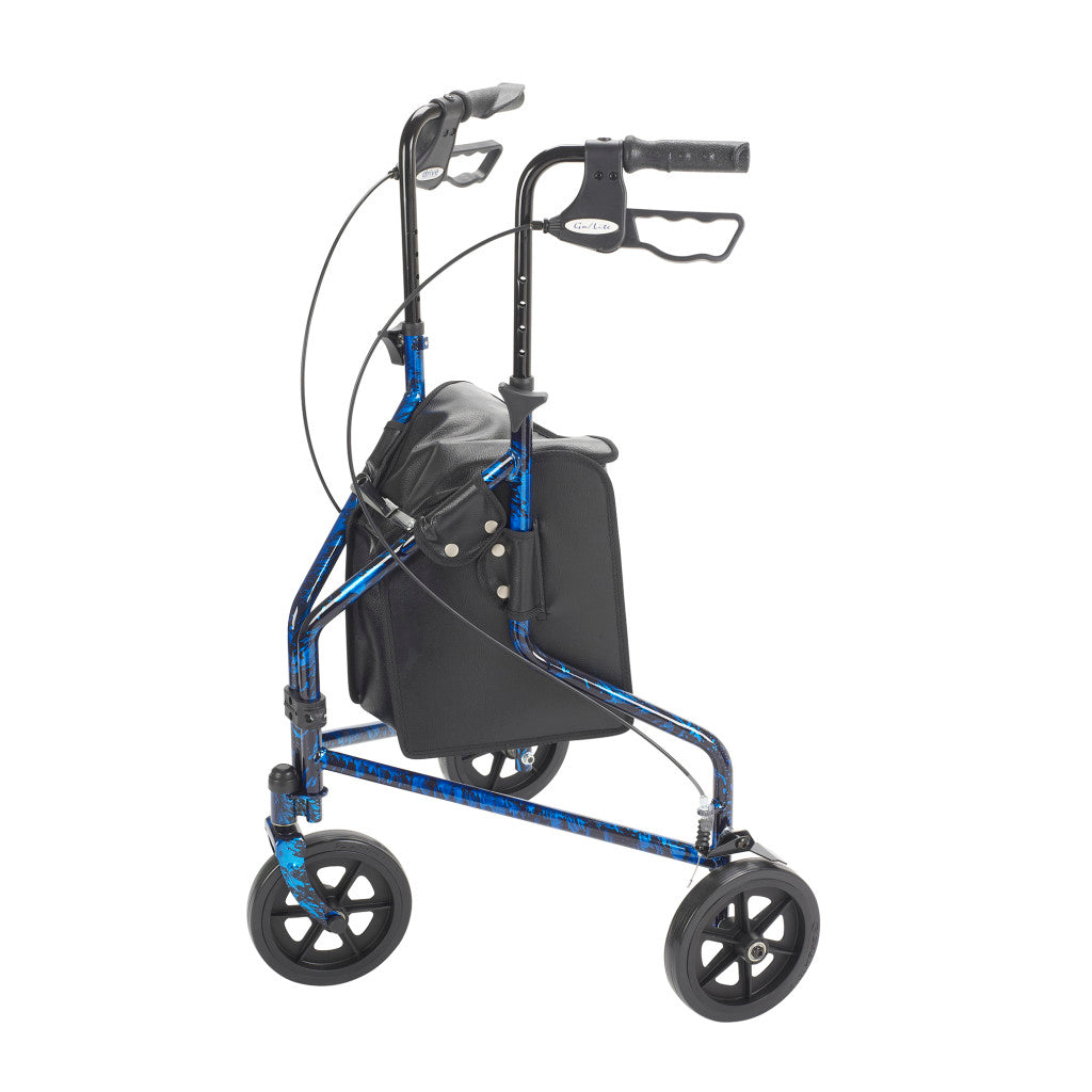 Drive Medical Deluxe 3 Wheel Aluminum Rollator, 7.5" Casters