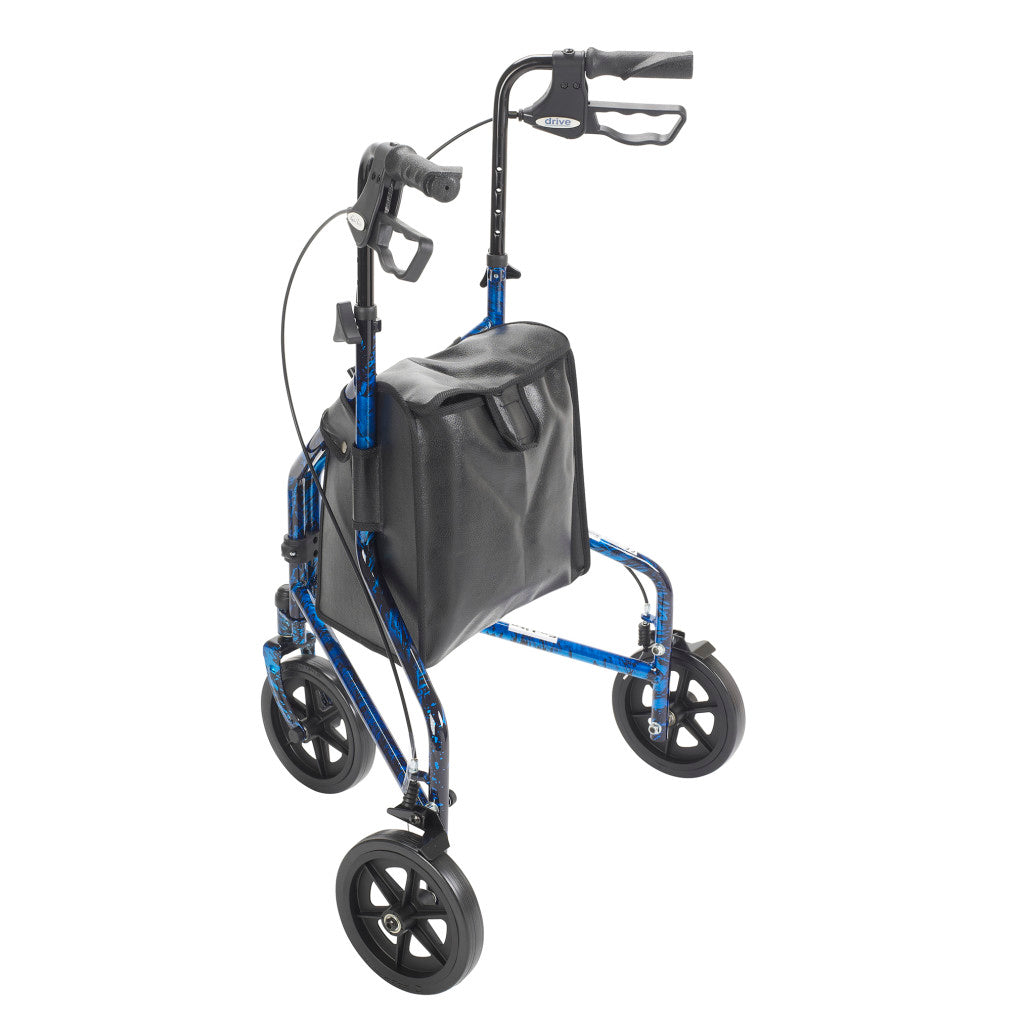 Drive Medical Deluxe 3 Wheel Aluminum Rollator, 7.5" Casters