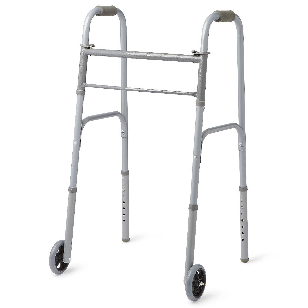 Two-Button Folding Walkers with 5" Wheels