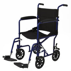 ALUMINUM TRANSPORT CHAIR WITH 8" WHEELS, BLUE