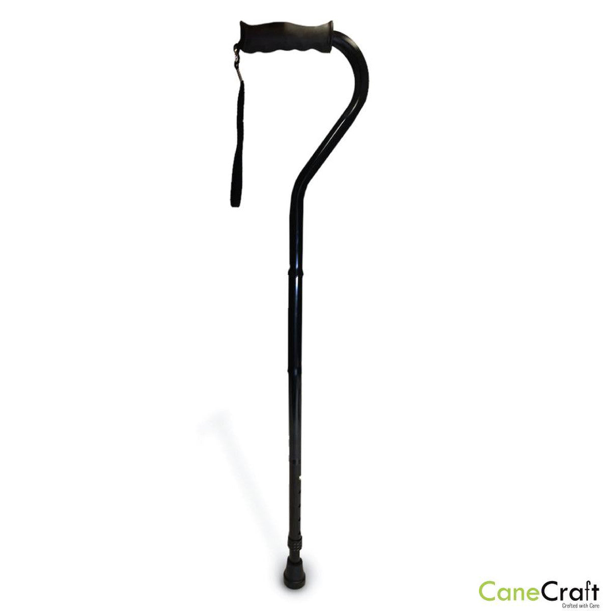 CaneCraft Offset Cane with Silicon Handle, Black