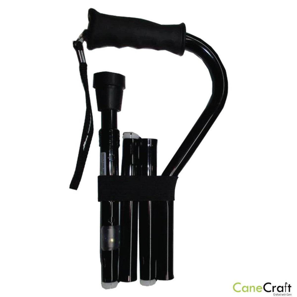 CaneCraft Offset Cane with Silicon Handle, Black