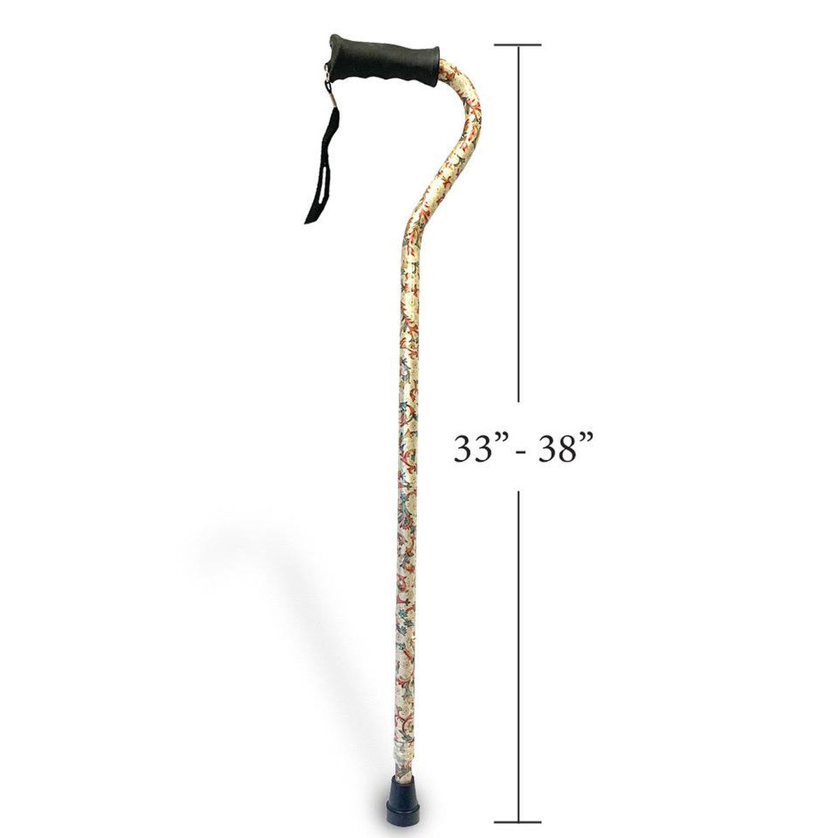 CaneCraft Offset Folding Cane with TPR Handle, Royal Crescent