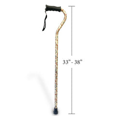 CaneCraft Offset Folding Cane with TPR Handle, Royal Crescent