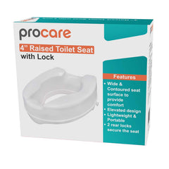 PROCARE 4" RAISED TOILET SEAT WITH LOCK