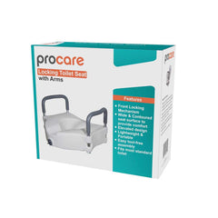 PROCARE LOCKING TOILET SEAT WITH ARMS