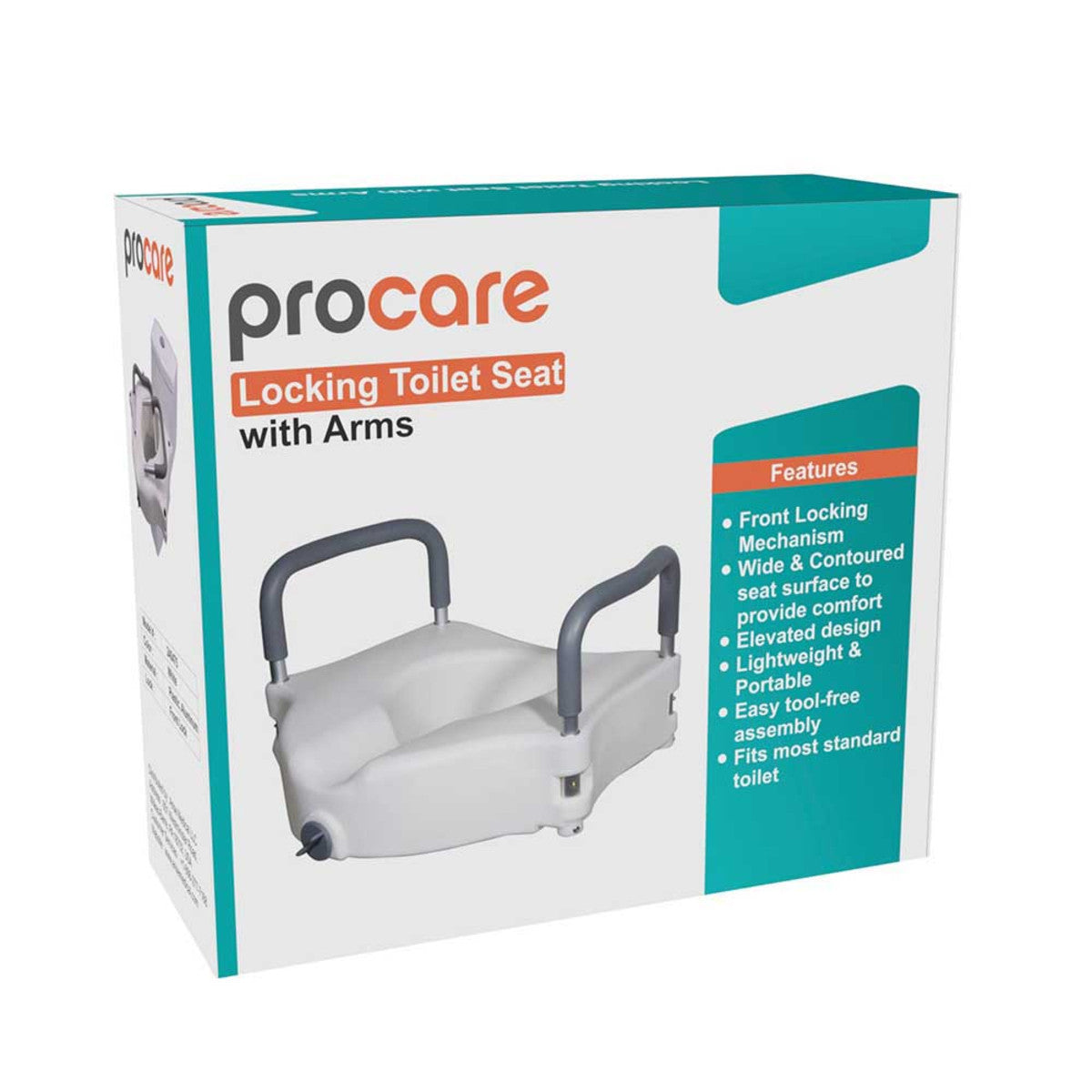 PROCARE LOCKING TOILET SEAT WITH ARMS