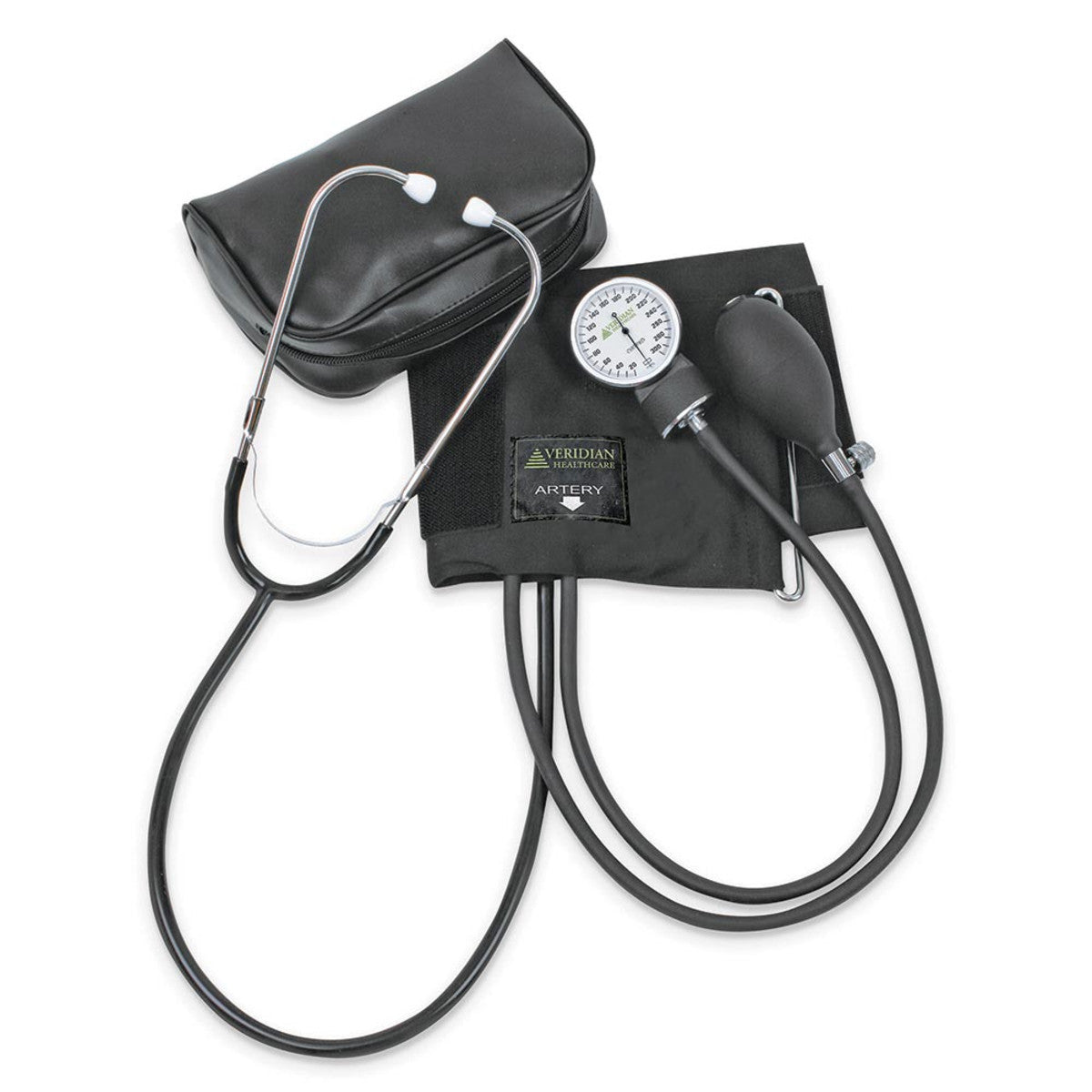 HOME BLOOD PRESSURE KIT WITH ATTACHED STETHOSCOPE