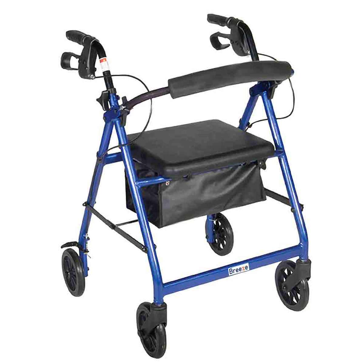 BREEZE ALUMINUM ROLLATOR WITH 6" WHEELS, BLUE