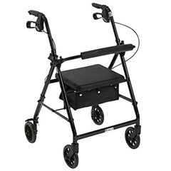 BREEZE ALUMINUM ROLLATOR WITH 6" WHEELS, BLACK