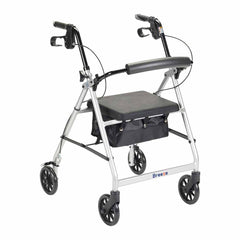 BREEZE ALUMINUM ROLLATOR WITH 6" WHEELS, SILVER