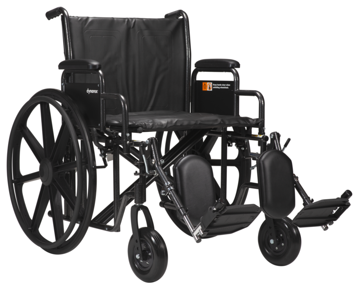 BARIATRIC WHEELCHAIR-22" SEAT, DETACH DESK ARM - ELR, 500 LB CAP - DYNAREX