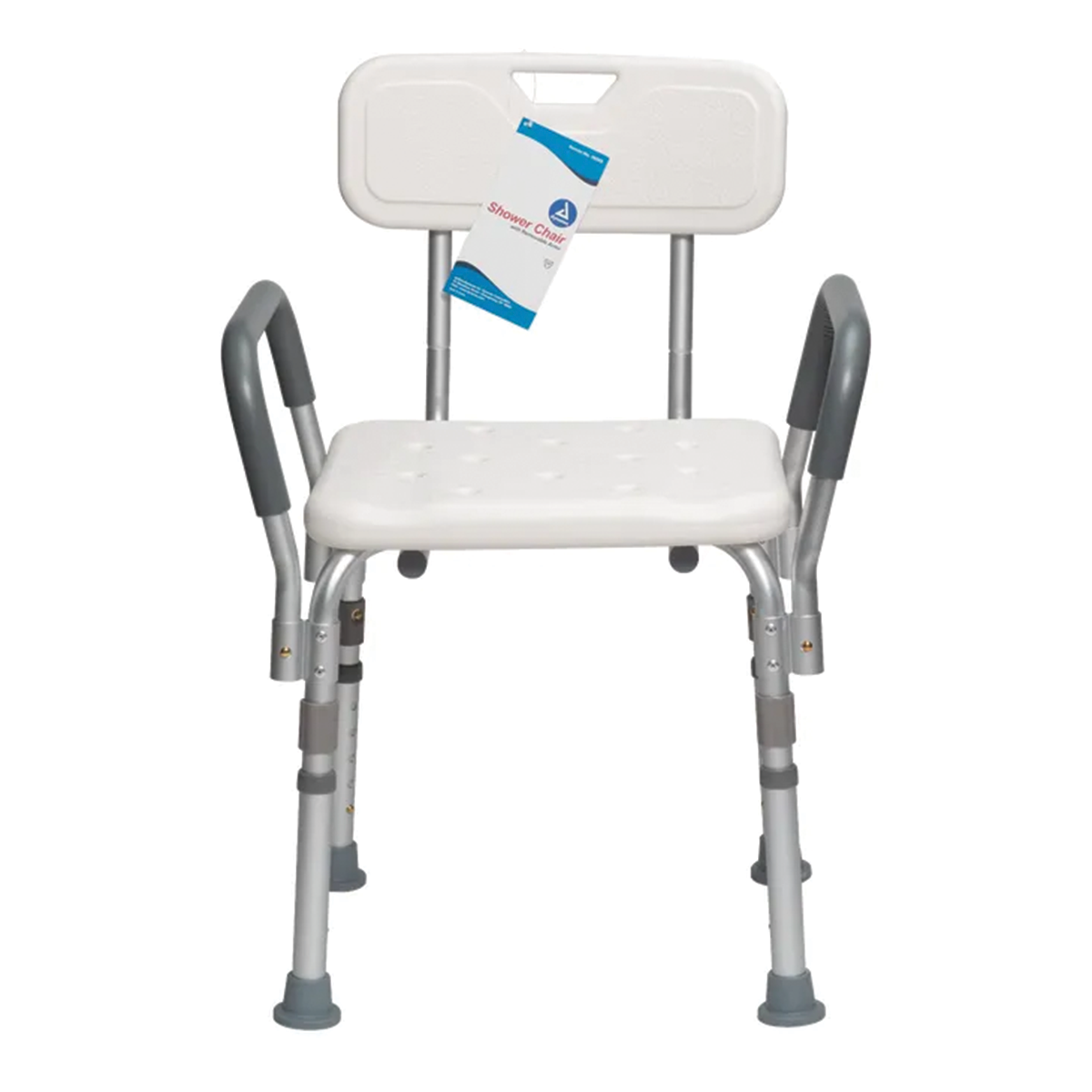 Shower Chair With Removable Back And Arms, White