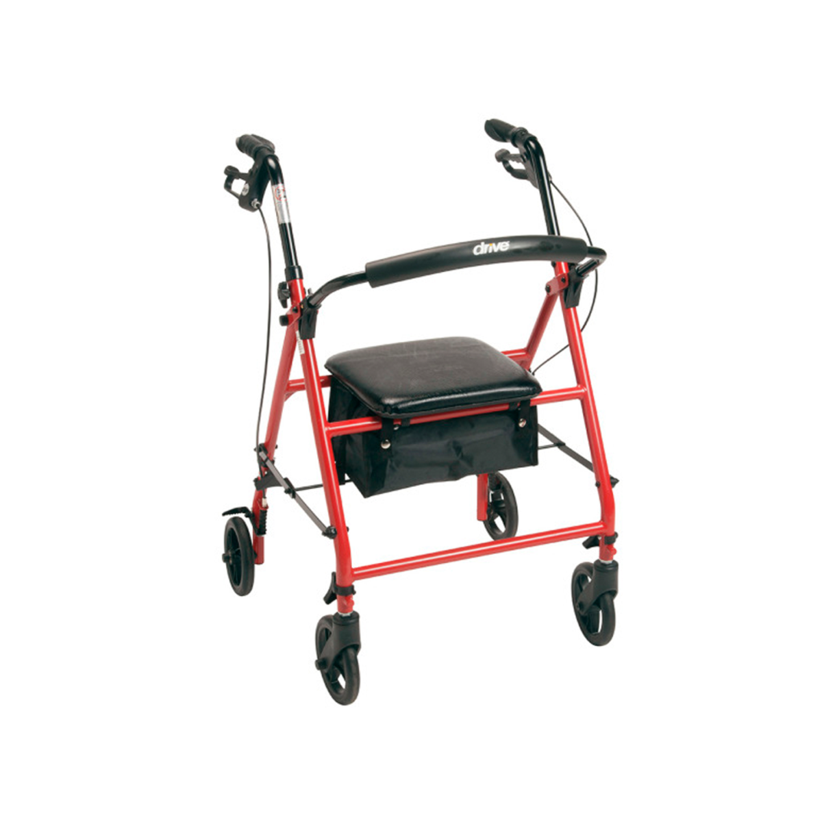 BASIC STEEL ROLLATOR WITH 6" WHEELS, RED