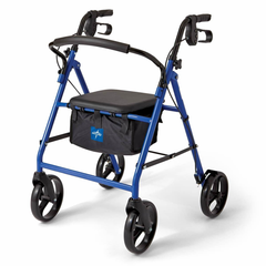 BASIC STEEL ROLLATOR WITH 8" WHEELS, BLUE