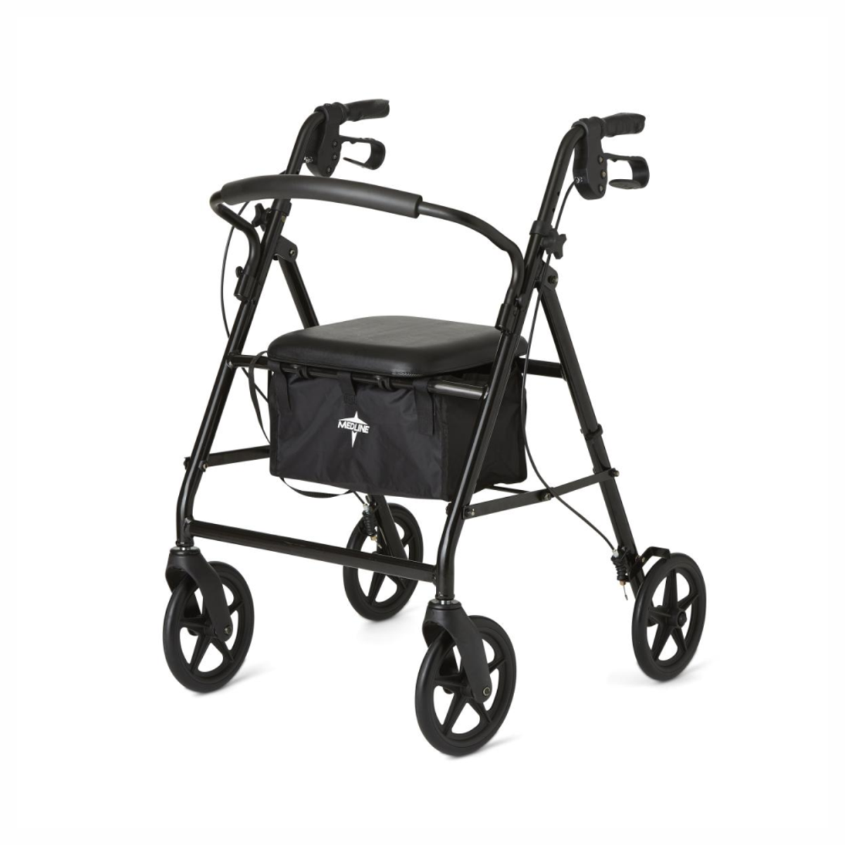 BASIC STEEL ROLLATOR WITH 8" WHEELS, BLACK