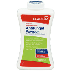 Leader Antifungal Powder Micanzole Nitrate Moisture Absorbing Talc-Free, 2.5 oz