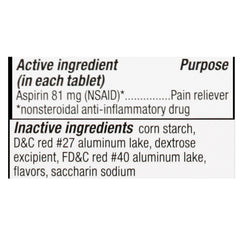 Leader Chewable 81 mg Aspirin, 36 Tablets