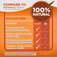 Leader Daily Fiber Supplement, Helps Lower Cholesterol & Promote Heart Health, 100 Ct