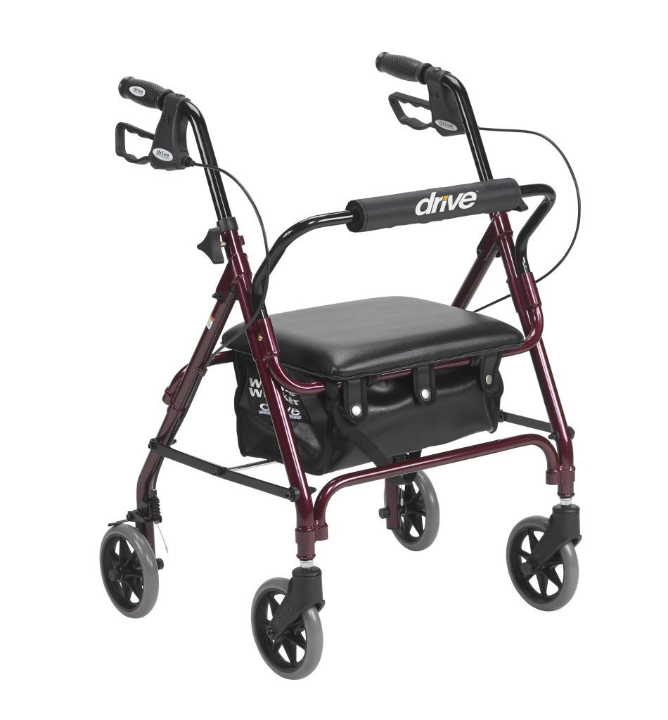 Drive Medical Aluminum Rollator, 6" Casters