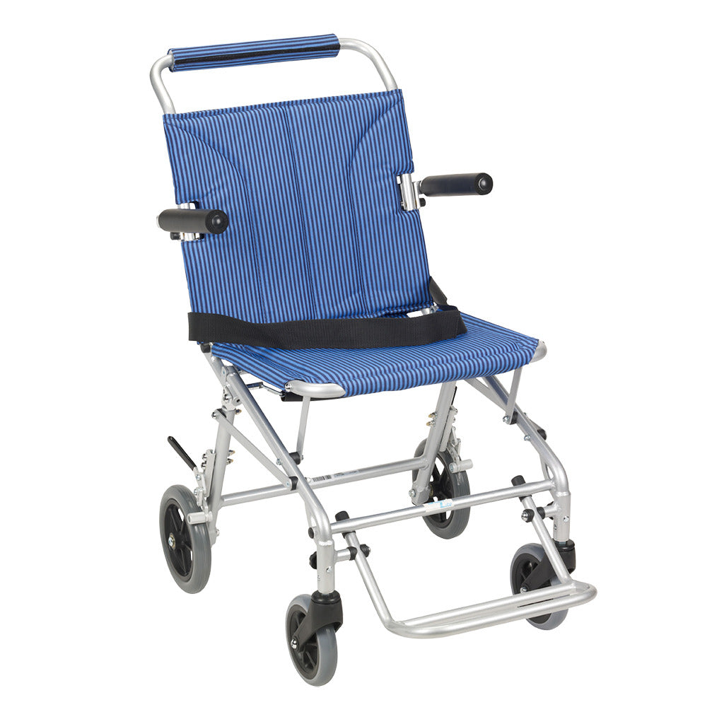 Drive Medical Super Light, Folding Transport Chair with Carry Bag and Flip-Back Arms