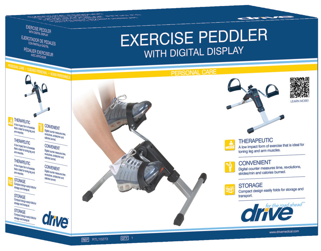 Drive Medical Folding Exercise Peddler with Electronic Display