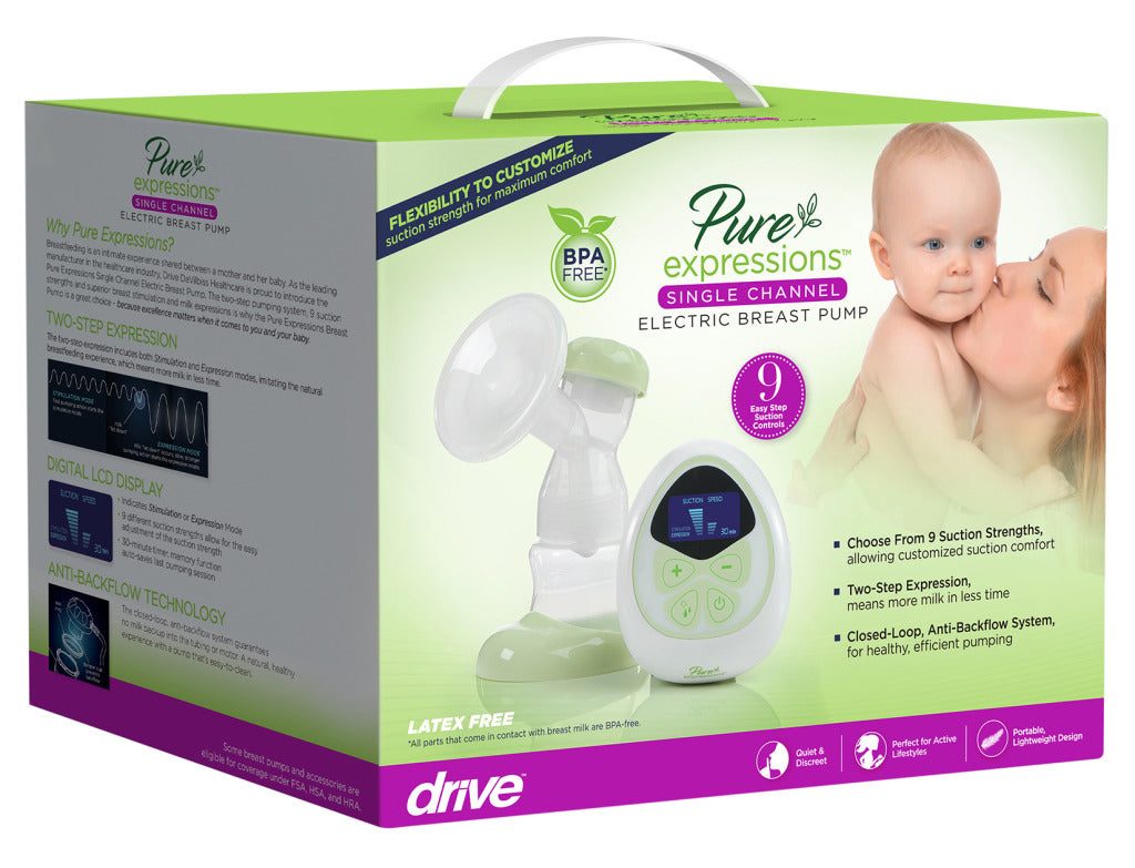 Drive Medical Pure Expressions Single Channel Electric Breast Pump