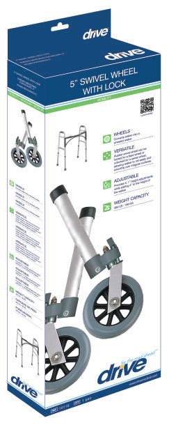 Drive Medical Swivel Wheel with Lock & Two Sets of Rear Glides