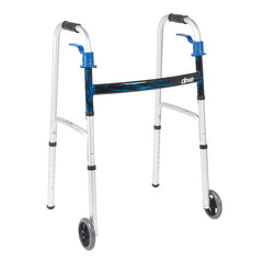 Drive Medical Deluxe, Trigger Release Folding Walker with 5" Wheels