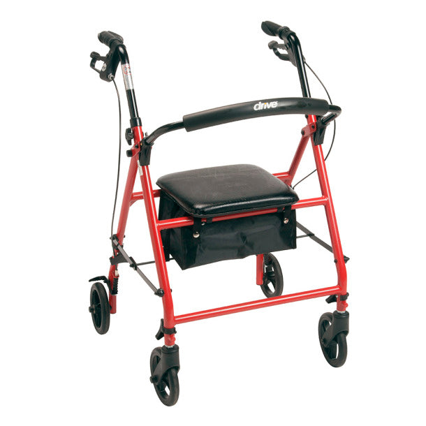 Drive Medical Steel Rollator with 6” Wheels, Knockdown