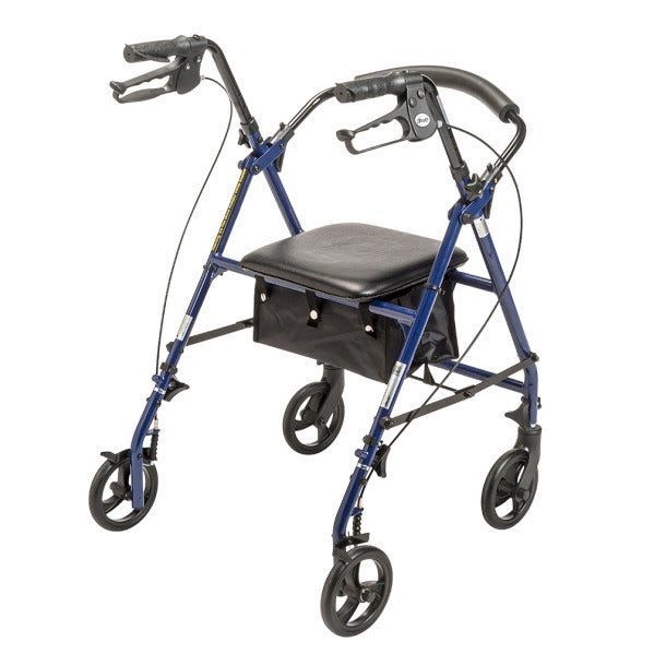 Drive Medical Steel Rollator with 6” Wheels, Knockdown