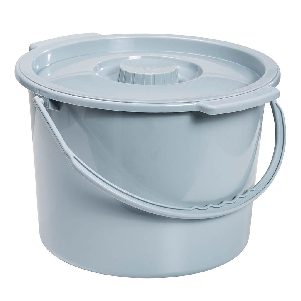 Drive Medical Commode Bucket with Handle and Lid, 12qt