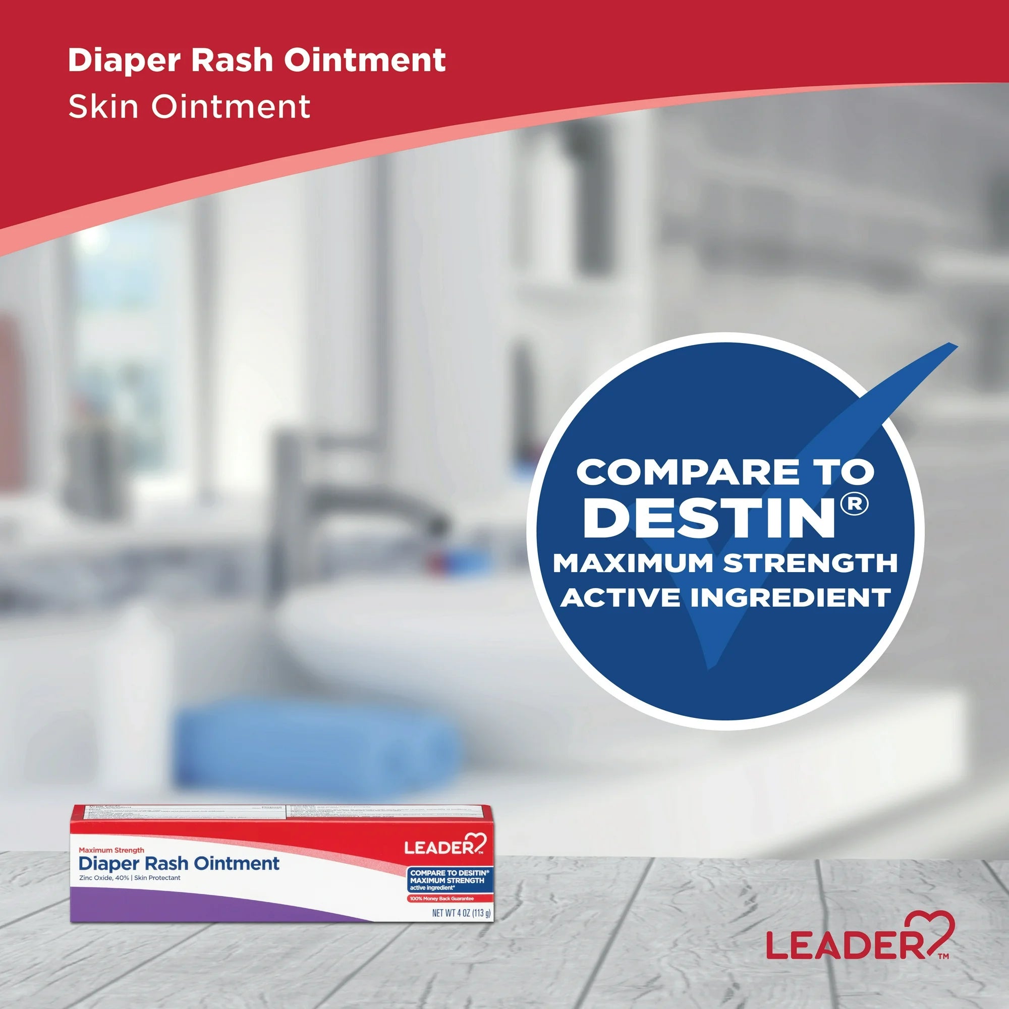 Leader Diaper Rash Ointment with Zinc Oxide, 4 oz