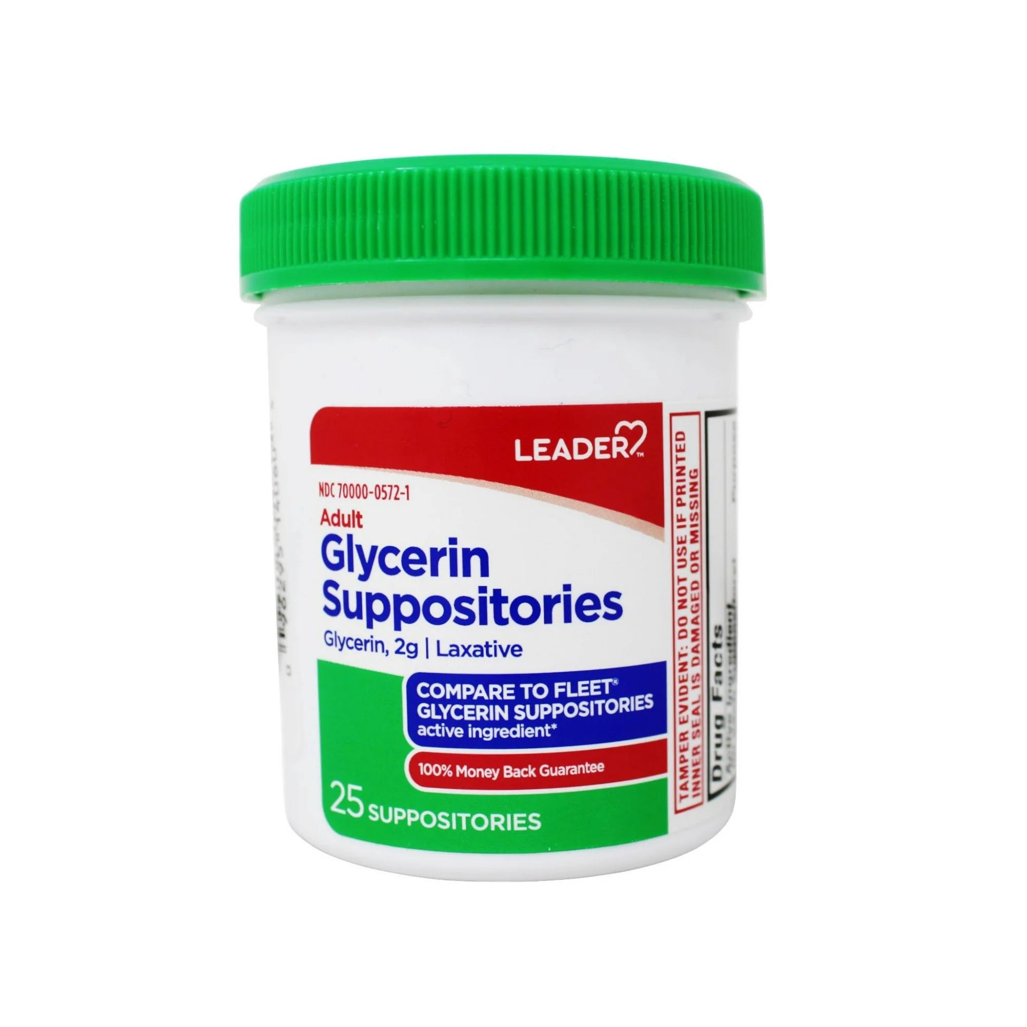 Leader Adult Glycerin 2 mg Suppositories 25 Count - 6 Pack