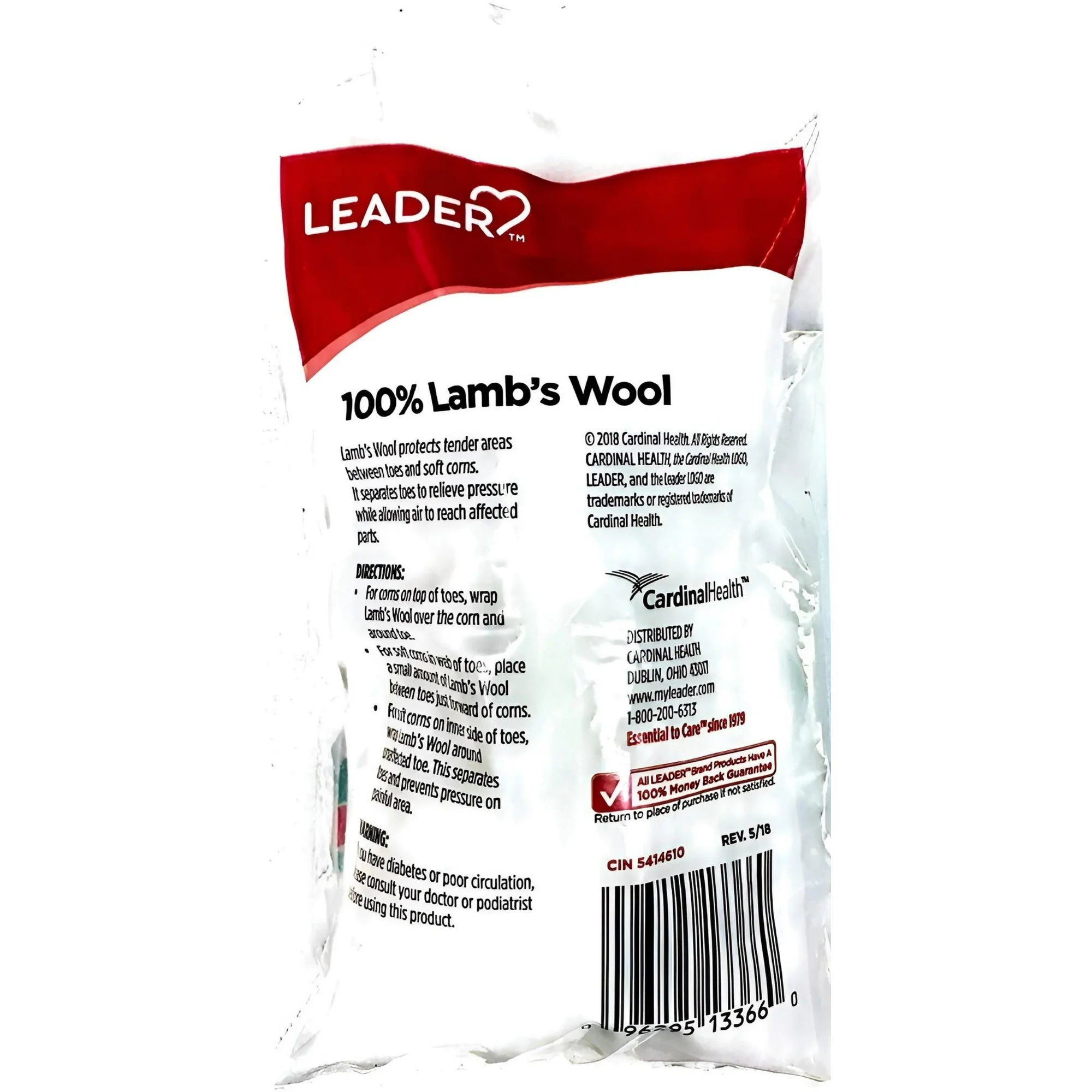 Leader 100% Lambs Wool Padding, Provides Cushioning and Pain Relief 3/8 oz