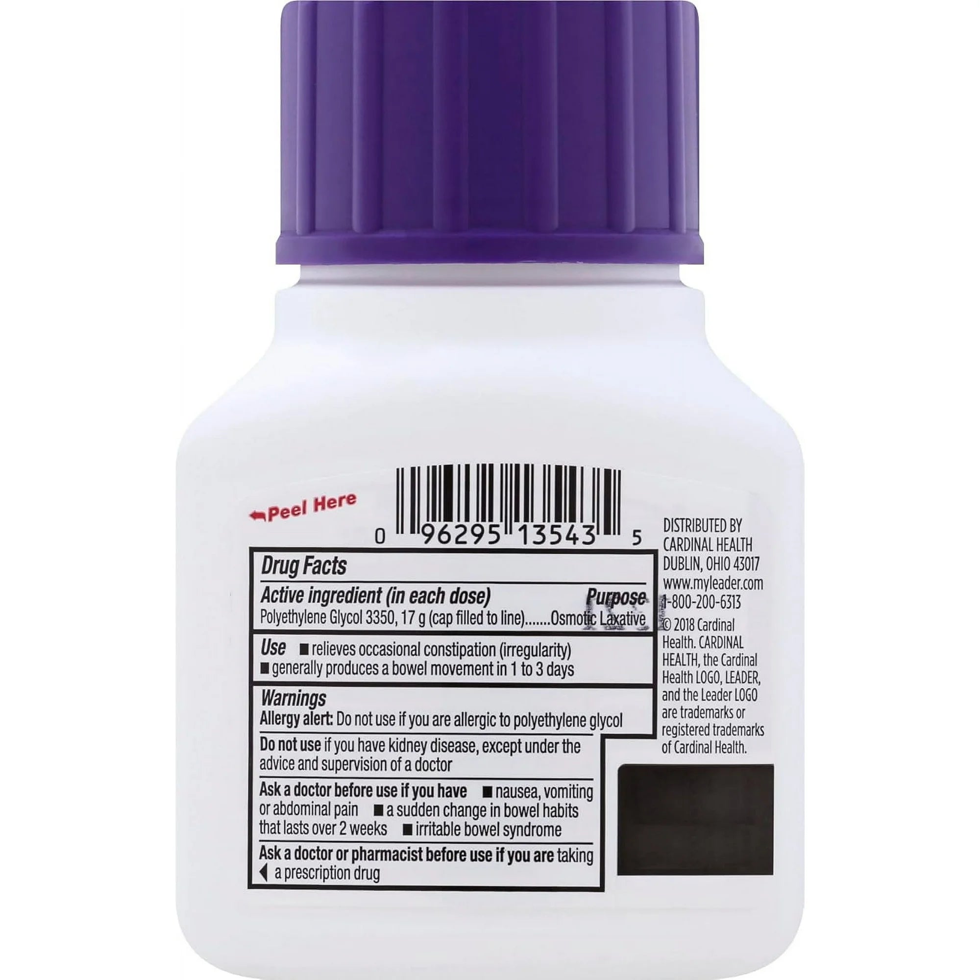 Leader Clearlax Polyethylene Glycol Powder, Osmotic Laxative, 4.1 oz.