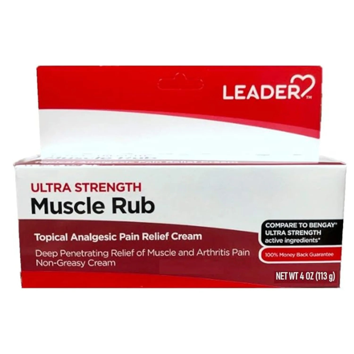 Leader Muscle Rub - Fast-Acting, Deep Penetrating Relief for Sore Muscles and Joints, Minor Arthritis and Back Pain Relief, Non-Greasy Formula Topical Analgesic, Camphor, Menthol & Methyl Salic