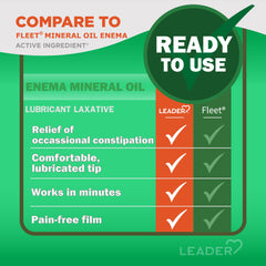 Leader Ready to Use Enema OTC Lubricant Mineral Oil for Constipation Latex Free, 4.5 oz