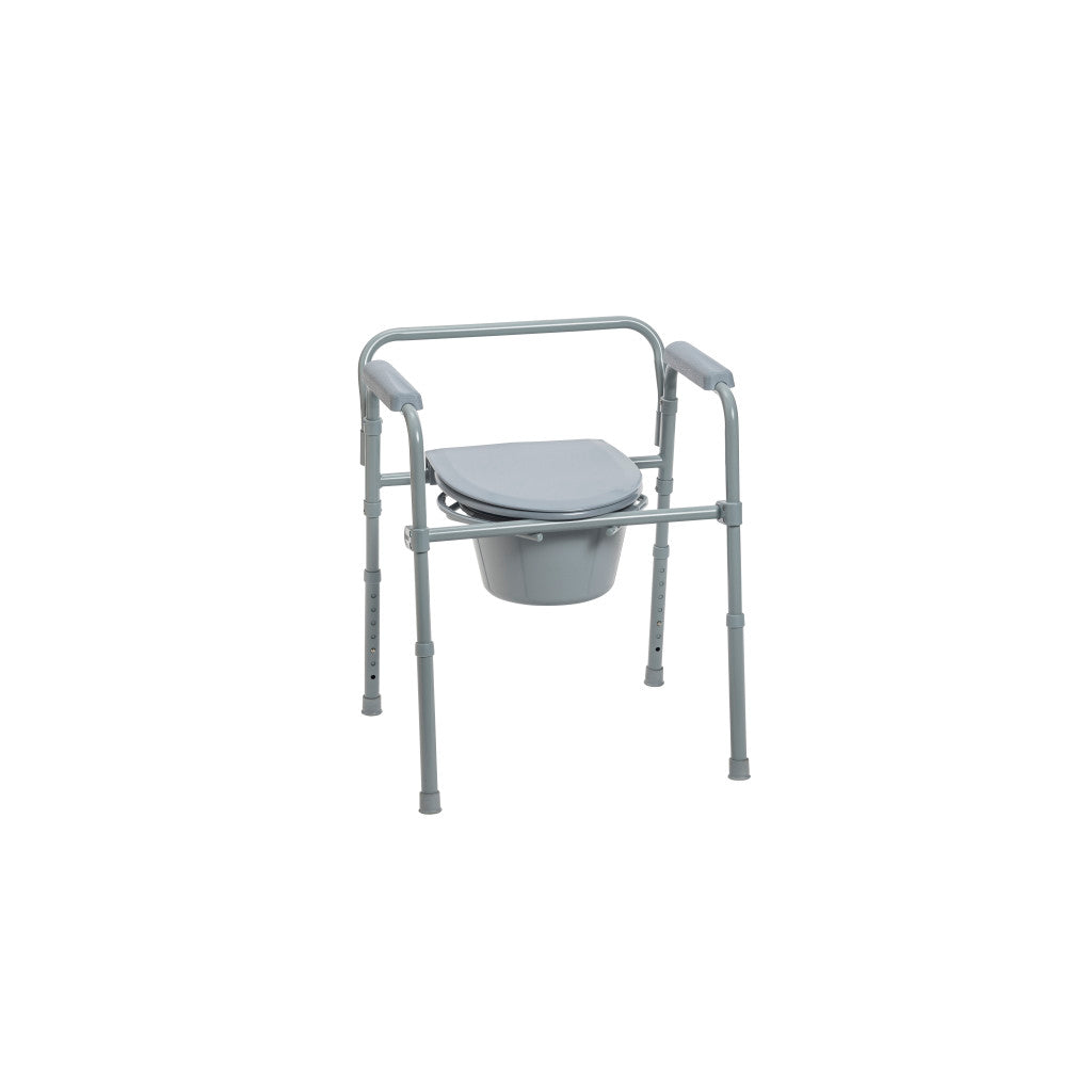 Drive Medical Folding Steel Commode Combo with Absorbent Commode Liners