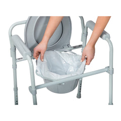 Drive Medical Folding Steel Commode Combo with Absorbent Commode Liners