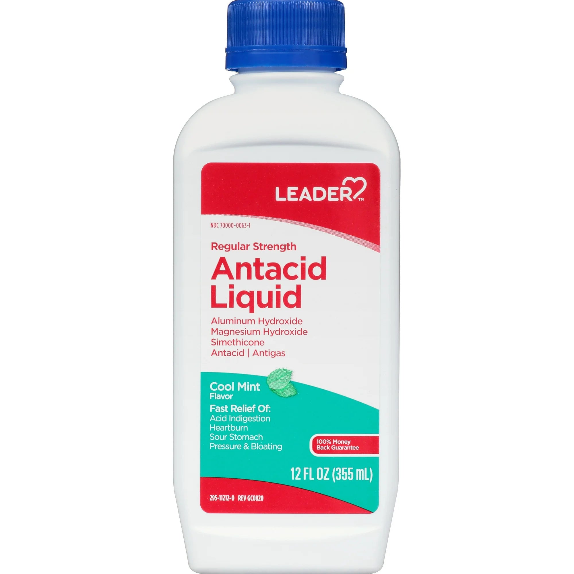 LEADER Antacid Liquid Regular Strength, For Acid Reflux & Gas, Mint Flavor, 12 fl oz