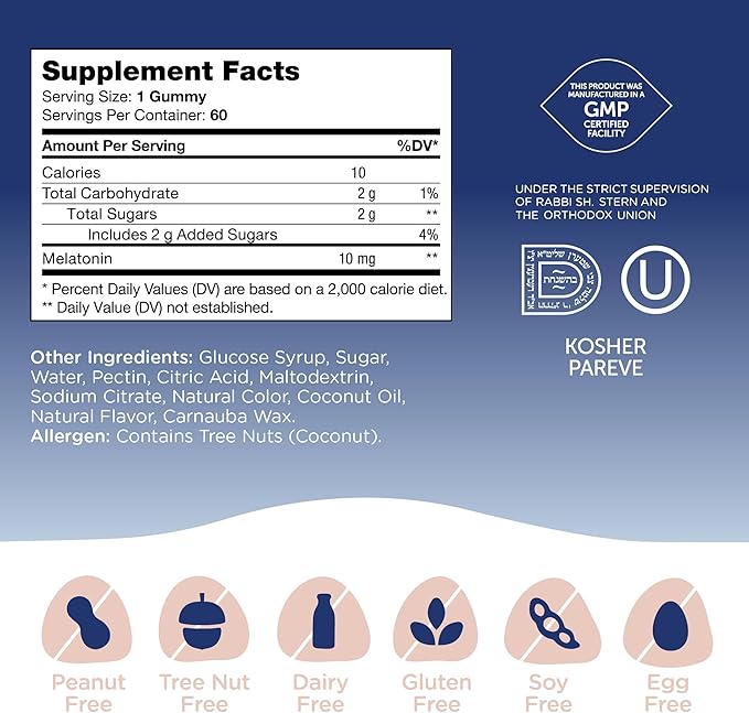 Zahler Melatonin 10 mg (60) Gummies