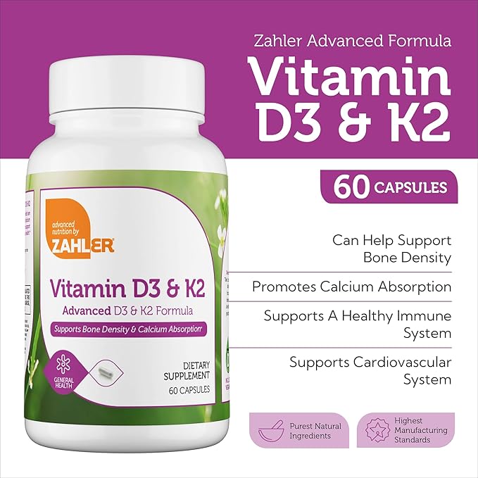 zahler vitamin D3 & k2 (60) Capsules