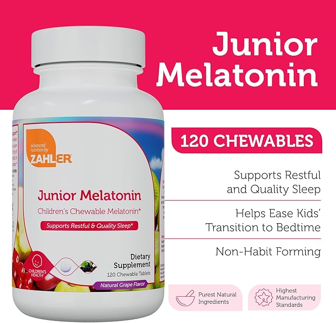 Zahler Junior Melatonin (120) Chewable Tablets