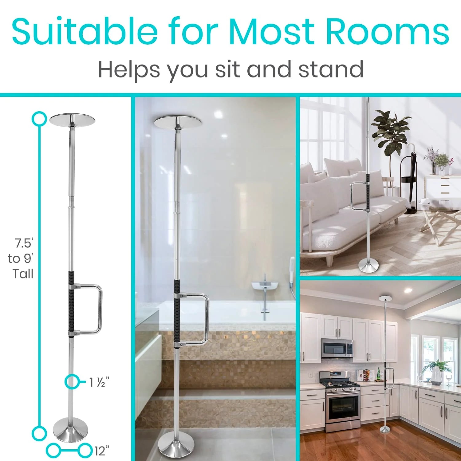 Vive Floor to Ceiling Grab Bar