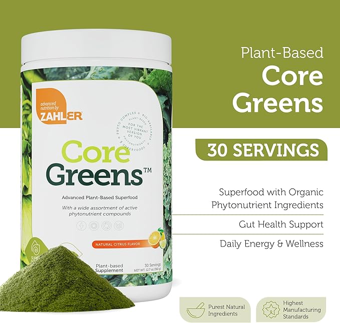 Zahler Core Greens (12.2 oz) Citrus Powder